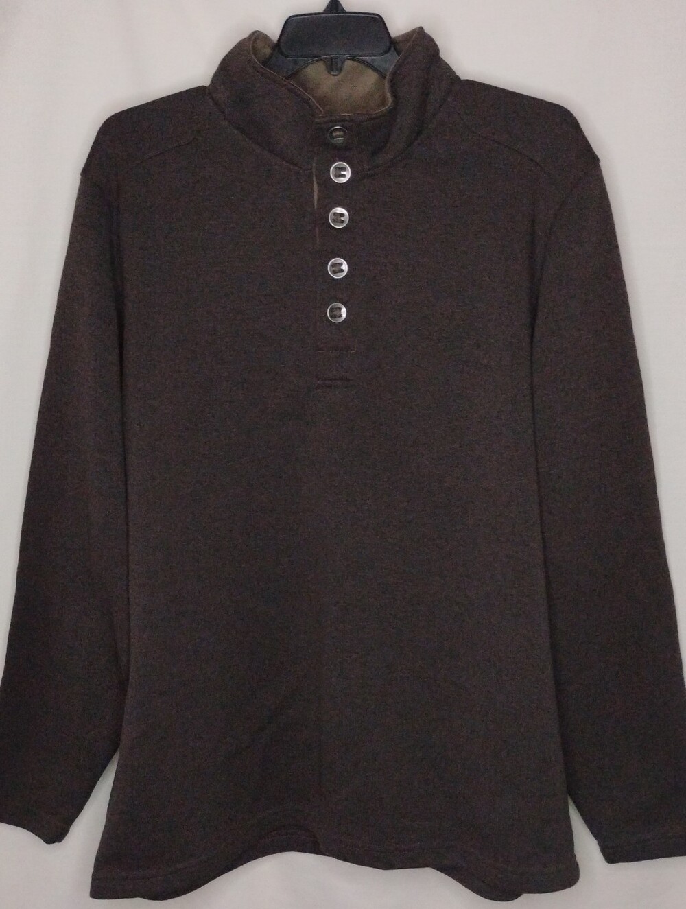 Men's Size XL RedHead Brown 5 Button Mock Neck Henley Sweater Soft Warm Pullover